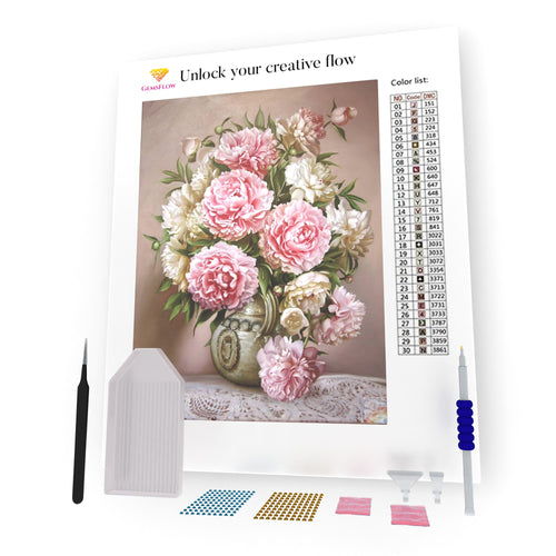 Beautiful Flowers In Vase DIY Diamond Painting