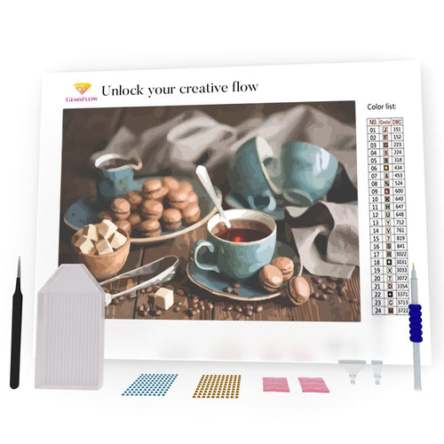 Blue Cup With Tea DIY Diamond Painting
