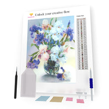 Load image into Gallery viewer, Blue Flowers DIY Diamond Painting