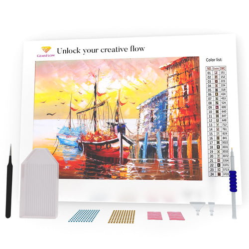 Boat In Venice, Italy DIY Diamond Painting