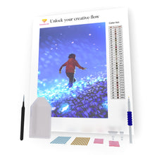 Load image into Gallery viewer, Boy Running On Blue Meadow DIY Diamond Painting