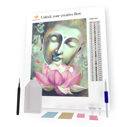 Buddha And Pink Lotus DIY Diamond Painting