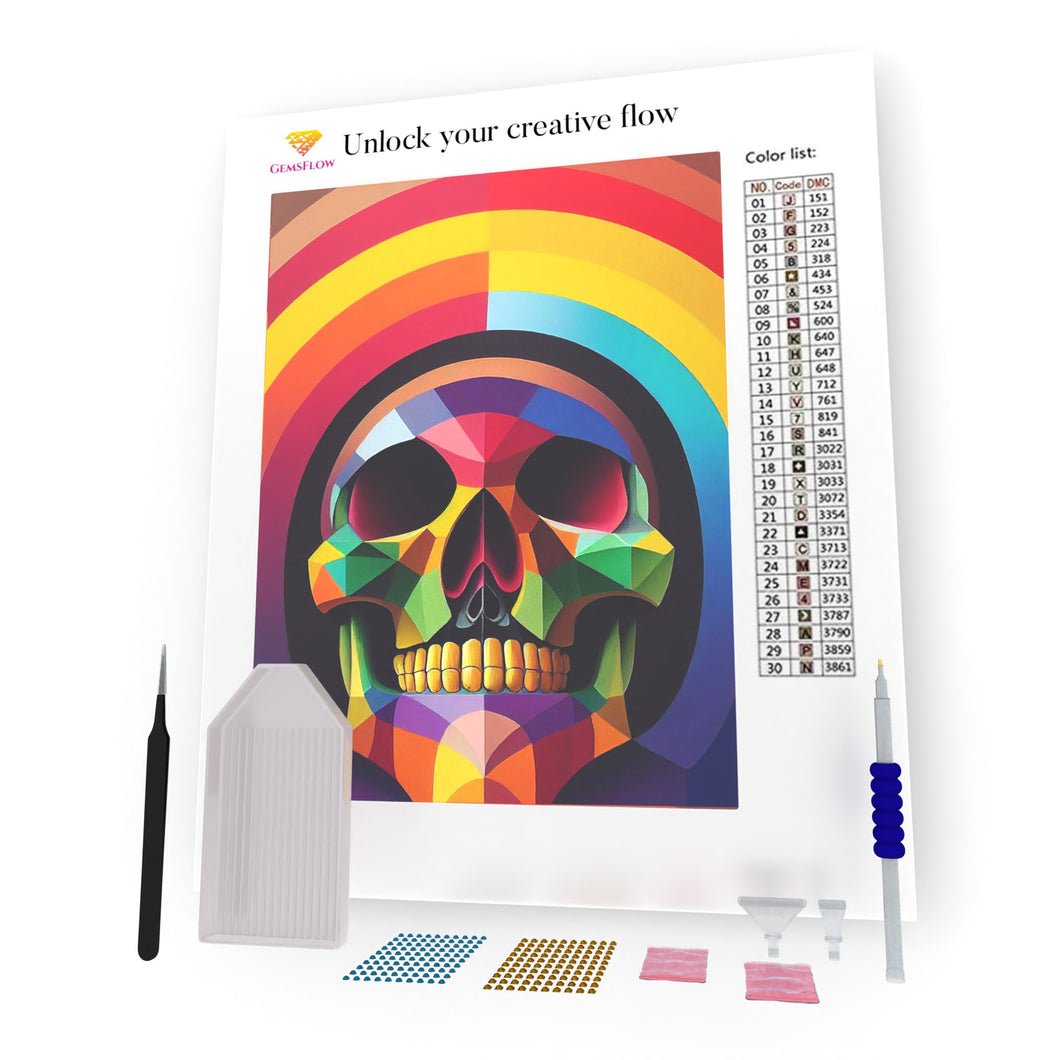 Colorful Scull DIY Diamond Painting