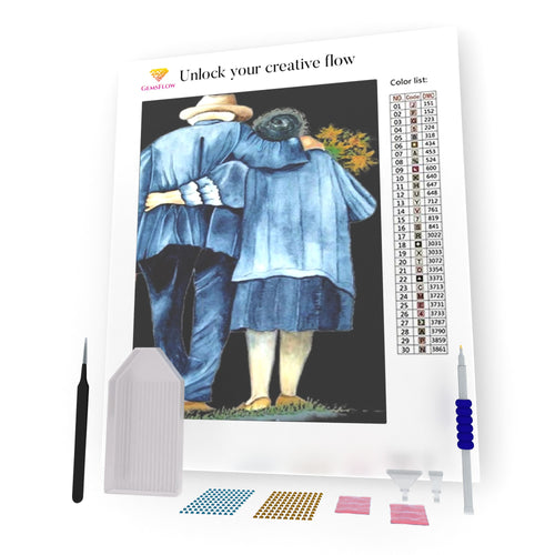 Couple In Blue DIY Diamond Painting