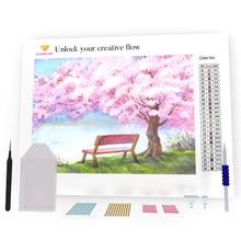 Load image into Gallery viewer, Cozy Wooden Bench On The Riverbank DIY Diamond Painting