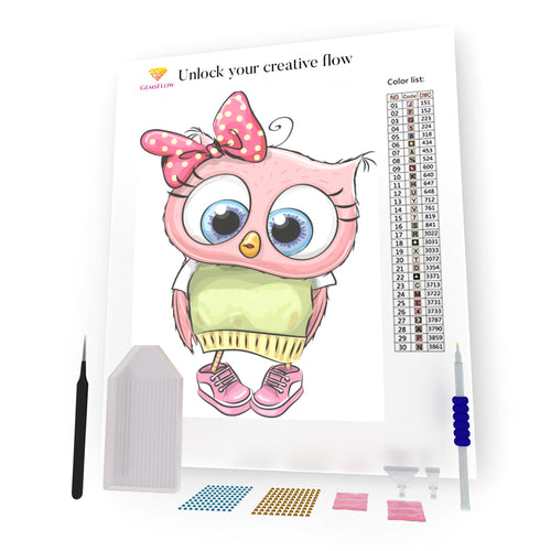 Cute Pink Owl DIY Diamond Painting