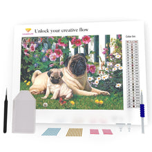 Load image into Gallery viewer, Cute Pug Dog In Garden DIY Diamond Painting