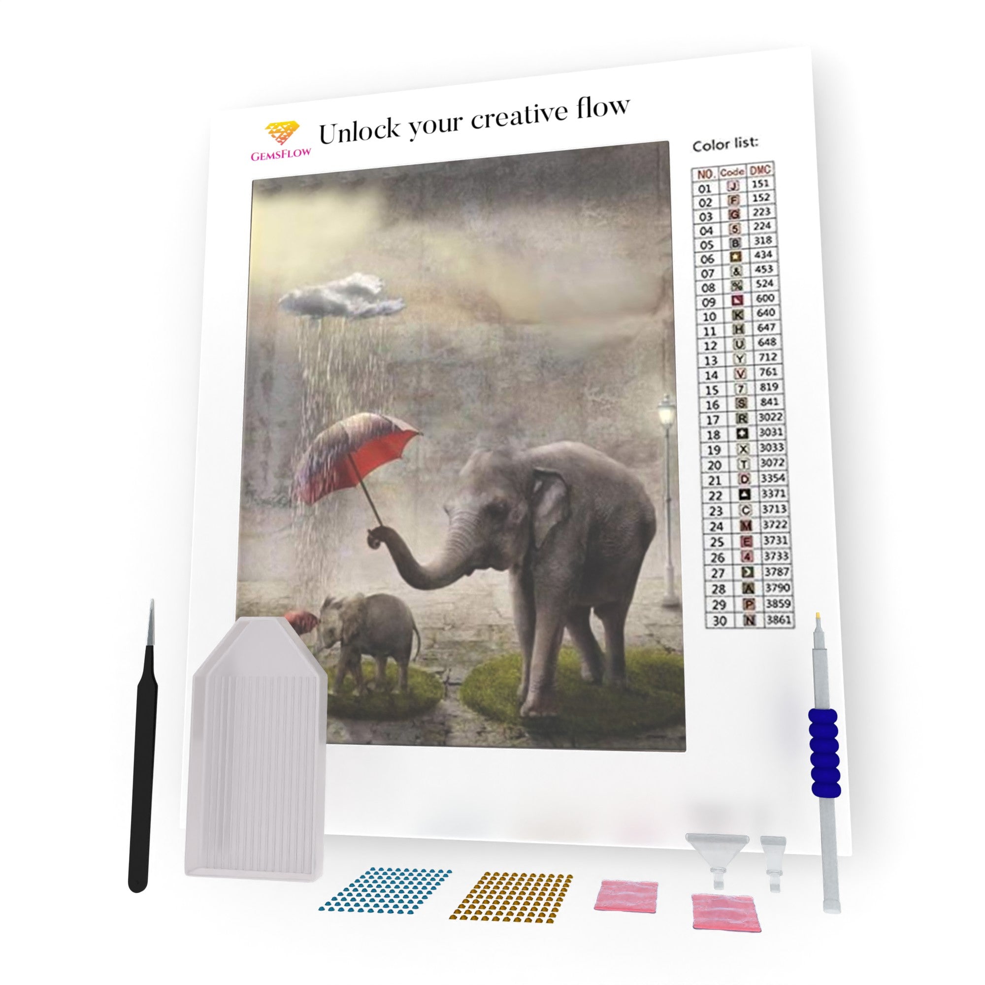 Kit Diamond Painting Elefante De Colores Simply Make –