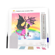 Load image into Gallery viewer, Fantasy Pink Dragon DIY Diamond Painting