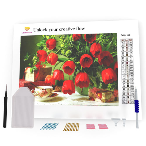 Flowers And A Cup Of Tea DIY Diamond Painting