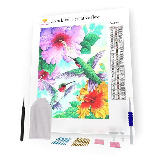 Flowers And Hummingbirds DIY Diamond Painting