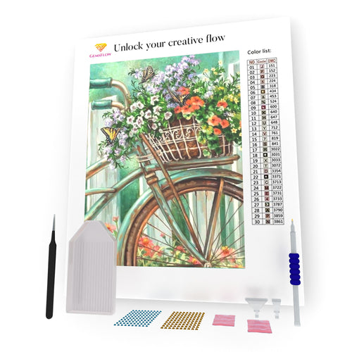 Flowers On The Bicycle DIY Diamond Painting