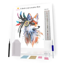 Load image into Gallery viewer, Fox With Feathers DIY Diamond Painting