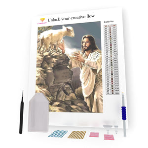 Jesus And A Small Sheep DIY Diamond Painting