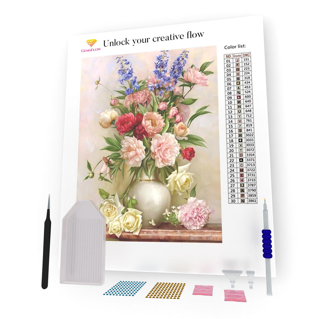 Many Flowers In A Vase DIY Diamond Painting