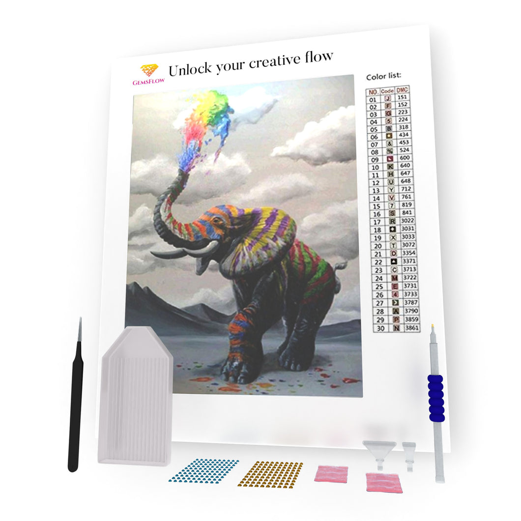 Multicolored Elephant DIY Diamond Painting