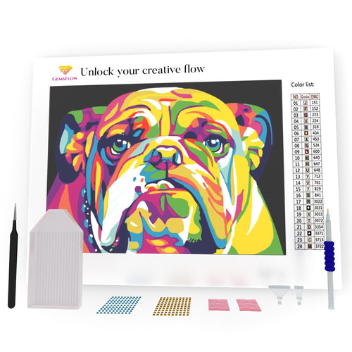 Multicolored Bulldog DIY Diamond Painting