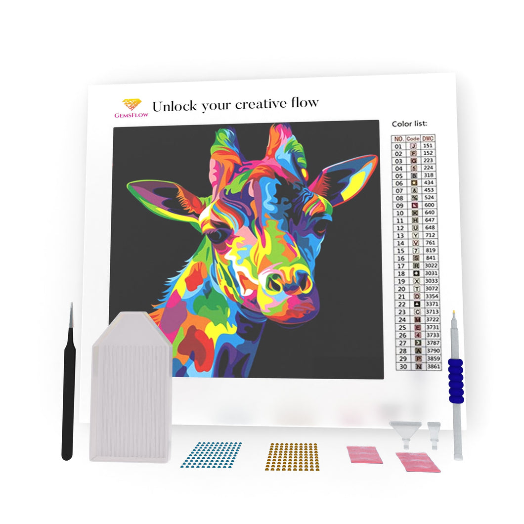 Multicolored Giraffe DIY Diamond Painting