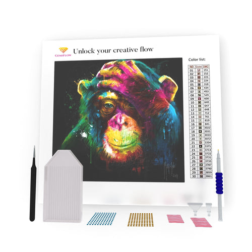 Multicolored Monkey DIY Diamond Painting