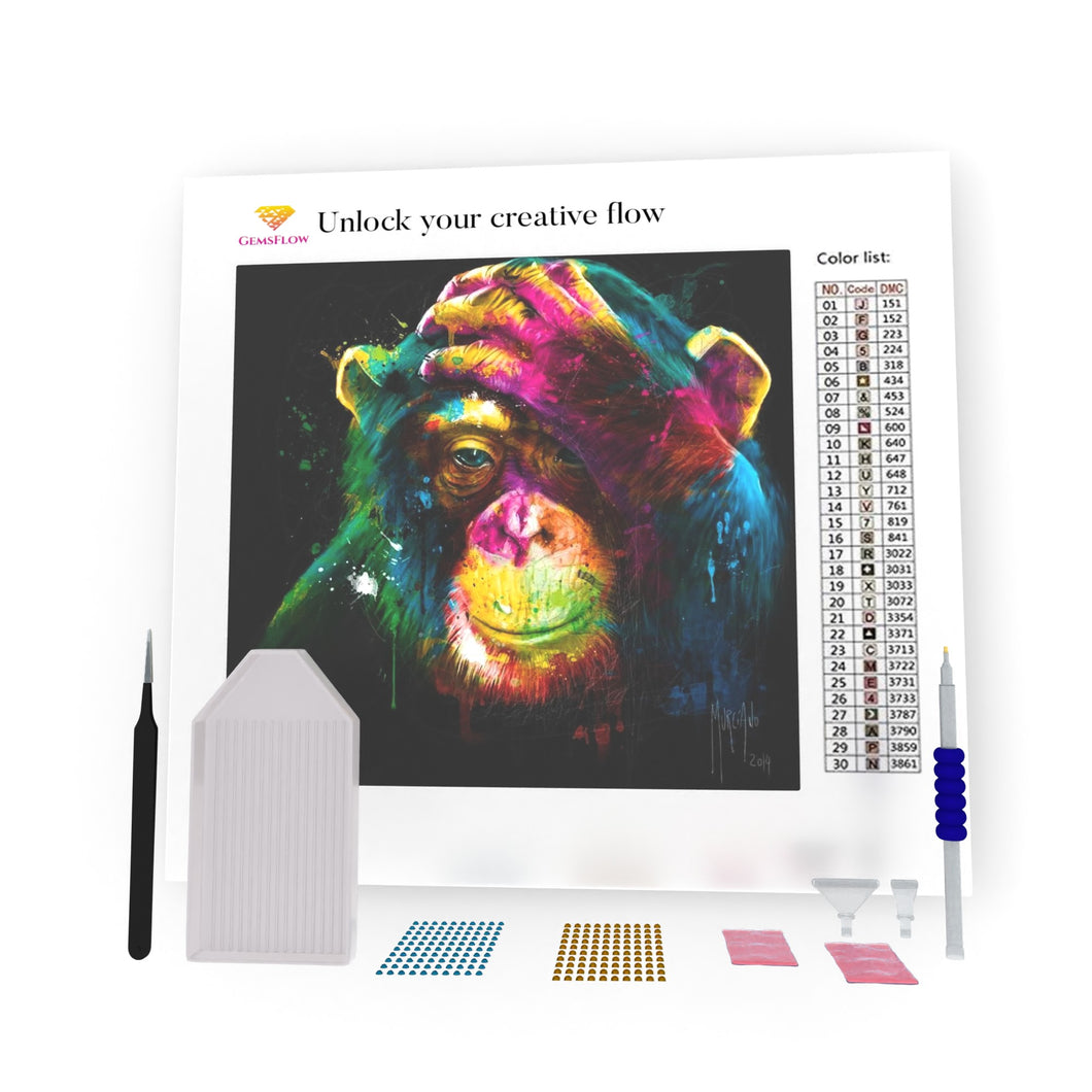 Multicolored Monkey DIY Diamond Painting