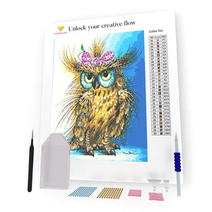 Owl With A Bow DIY Diamond Painting