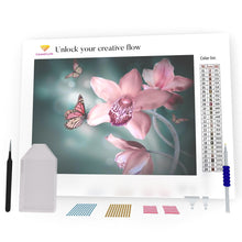 Load image into Gallery viewer, Pink Flowers And Butterflies DIY Diamond Painting