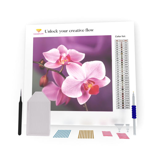 Pink Flowers DIY Diamond Painting