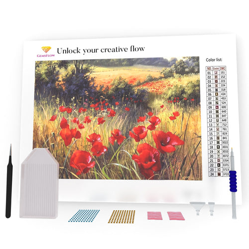 Poppies In The Field DIY Diamond Painting