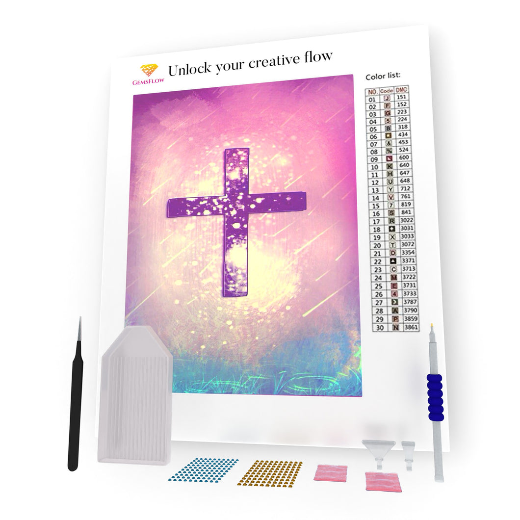 Christian Cross And Sunrise DIY Diamond Painting – GemsFlow