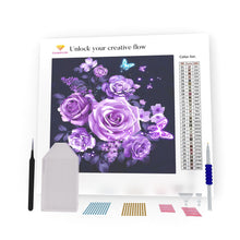 Load image into Gallery viewer, Purple Roses DIY Diamond Painting