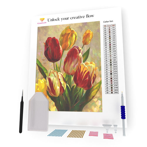 Red And Yellow Tulips Art DIY Diamond Painting