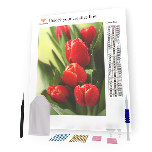 Red Tulips Painting DIY Diamond Painting