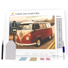 Load image into Gallery viewer, Red Volkswagen Bus DIY Diamond Painting