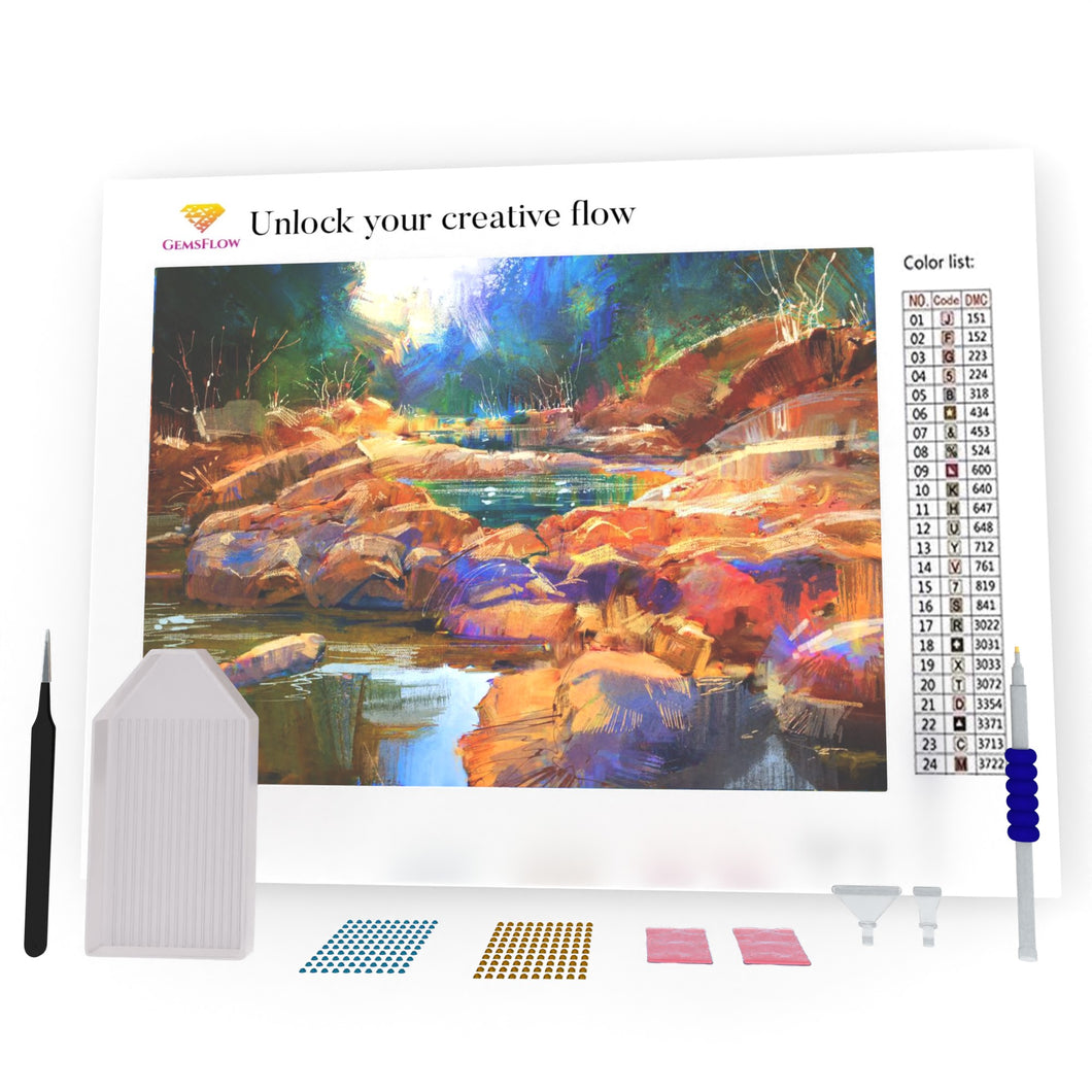 River Lines With Colorful Stones DIY Diamond Painting