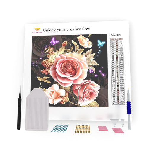Roses And Magic Butterflies DIY Diamond Painting