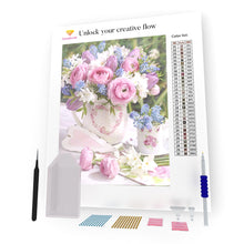 Load image into Gallery viewer, Roses And Purple Lilac DIY Diamond Painting