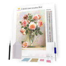 Load image into Gallery viewer, Roses In A Small Glass Vase DIY Diamond Painting