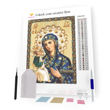 Load image into Gallery viewer, Saint Mary And Jesus In Diamonds DIY Diamond Painting