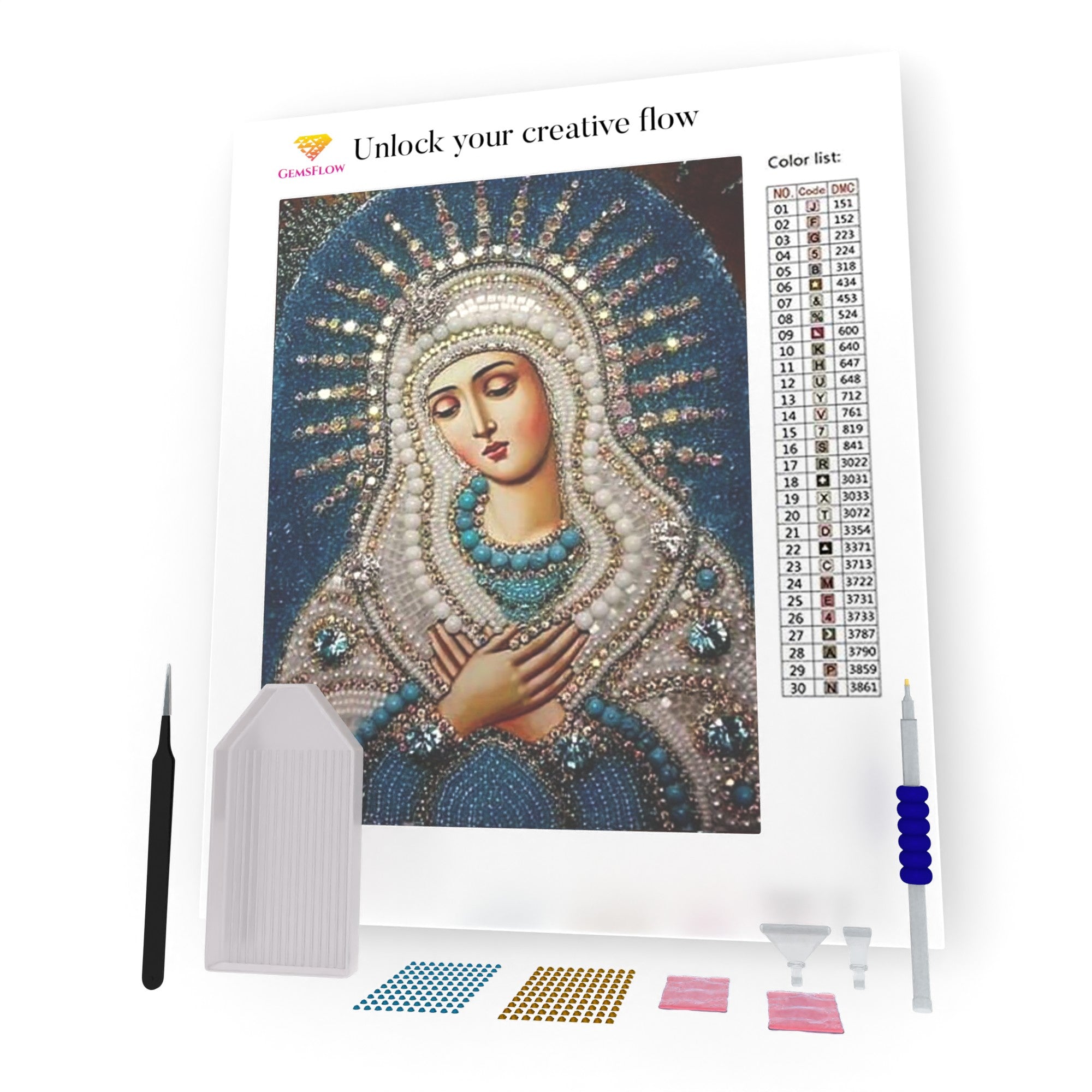 Virgin Mary Religious Portrait | Religious Diamond Painting | DIY Saint  Mary Portrait | Mother Of Jesus | 5D Full Square Drill Diamonds