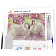 Load image into Gallery viewer, Swans And Roses DIY Diamond Painting