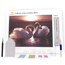 Load image into Gallery viewer, Swans In The Evening DIY Diamond Painting