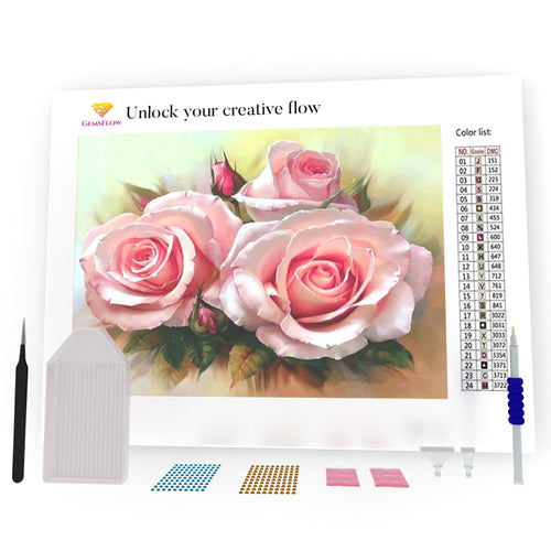 Three Pink Roses DIY Diamond Painting