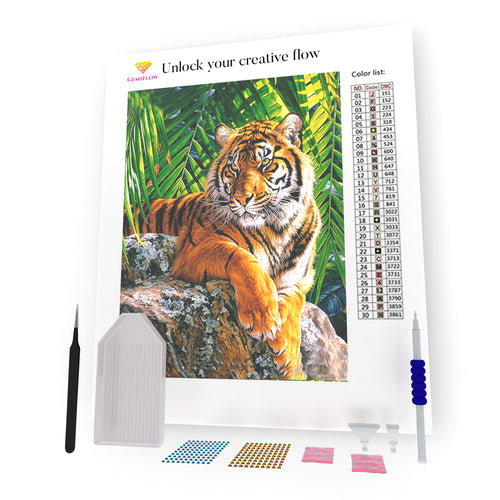 Tiger In The Jungles DIY Diamond Painting