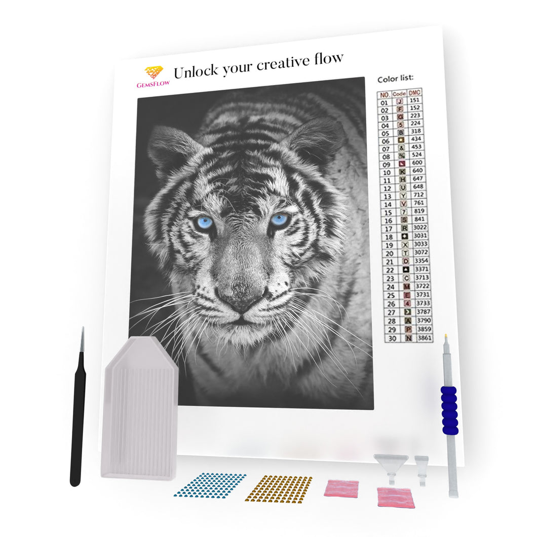 Tiger With Blue Eyes DIY Diamond Painting