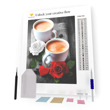 Load image into Gallery viewer, Two Cups Of Coffee And A Rose DIY Diamond Painting