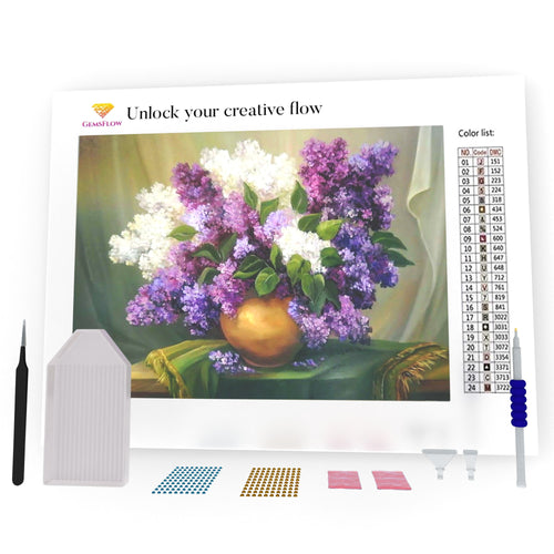 Vase With Lilac DIY Diamond Painting