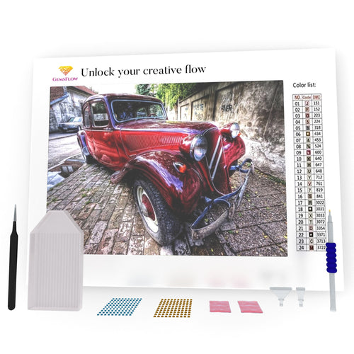 Vintage Red Car DIY Diamond Painting