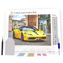 Load image into Gallery viewer, Yellow Sport Car In THe Street DIY Diamond Painting