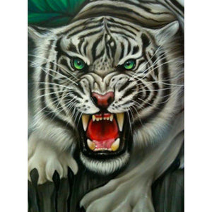 Angry White Tiger DIY Diamond Painting