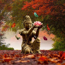 Load image into Gallery viewer, Buddha In Leaves DIY Diamond Painting
